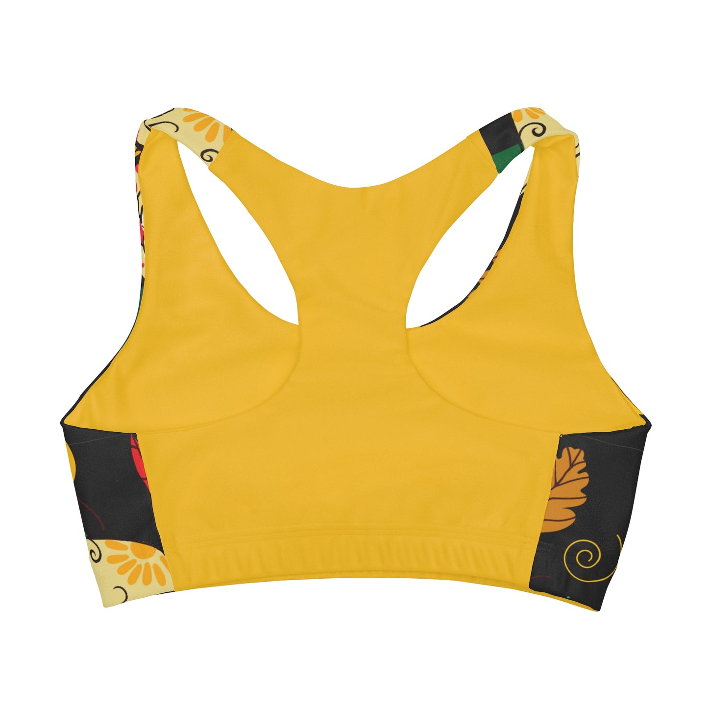 Girls' Pumkin Skull Double Lined Seamless Sports Bra