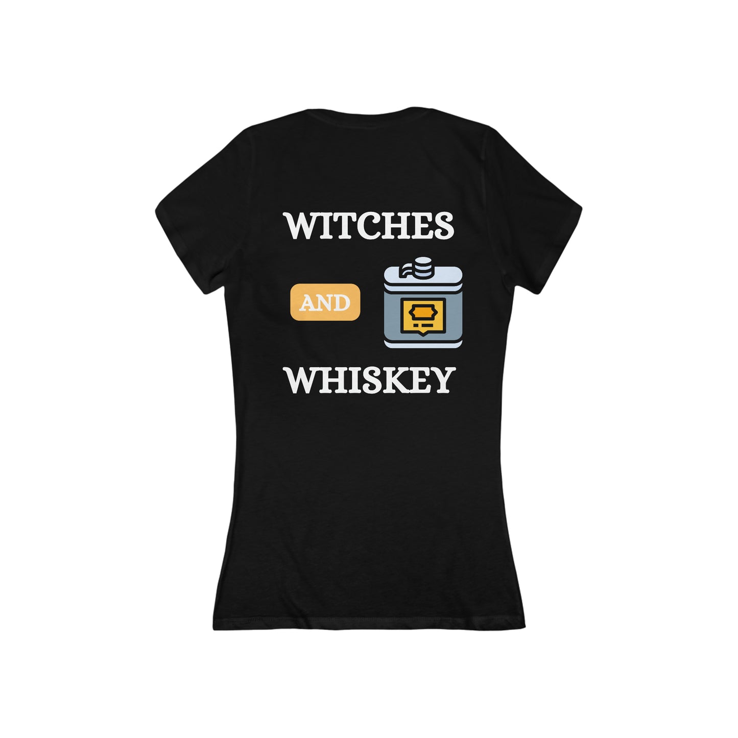 Witches and whiskey Women's Short Sleeve Deep V-Neck Tee