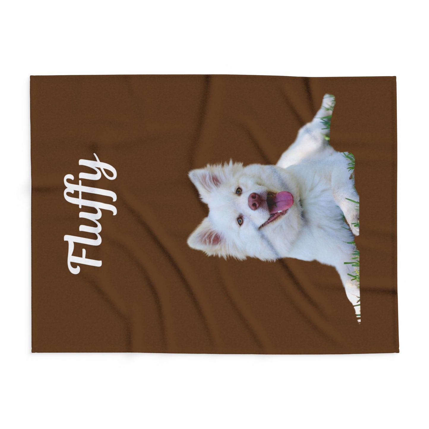 Custom Dog Photo Fleece Blanket - Brown