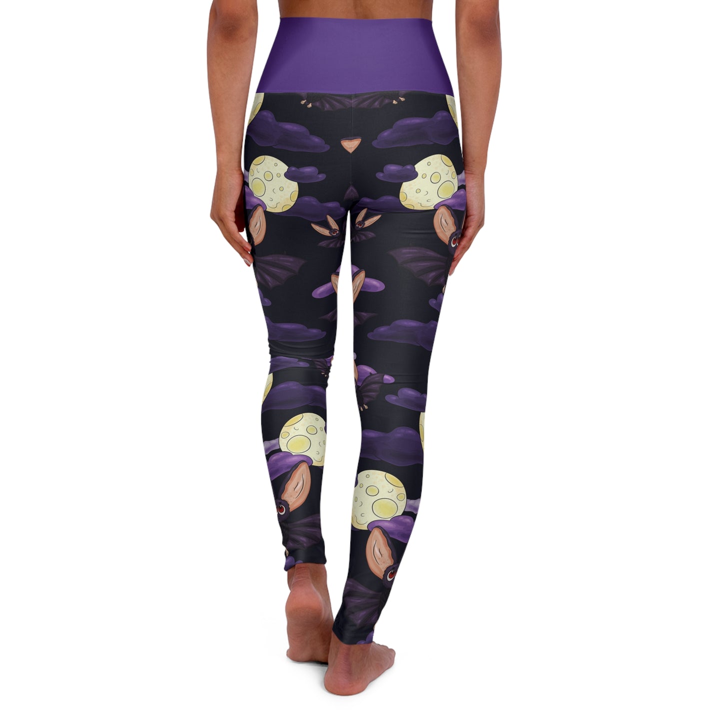 Bat Moon High Waisted Yoga Leggings