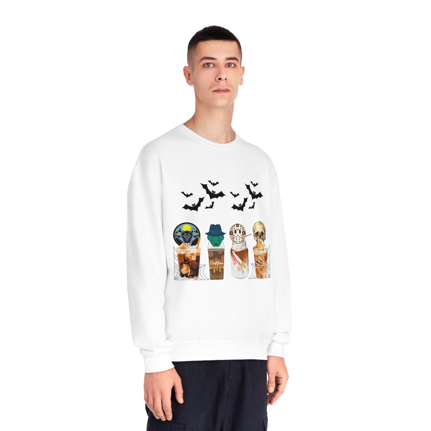 Coffee Cup Halloween Sweatshirt Coffee Lover Sweatshirt Skull Coffee Sweatshirt Halloween Sweatshirt