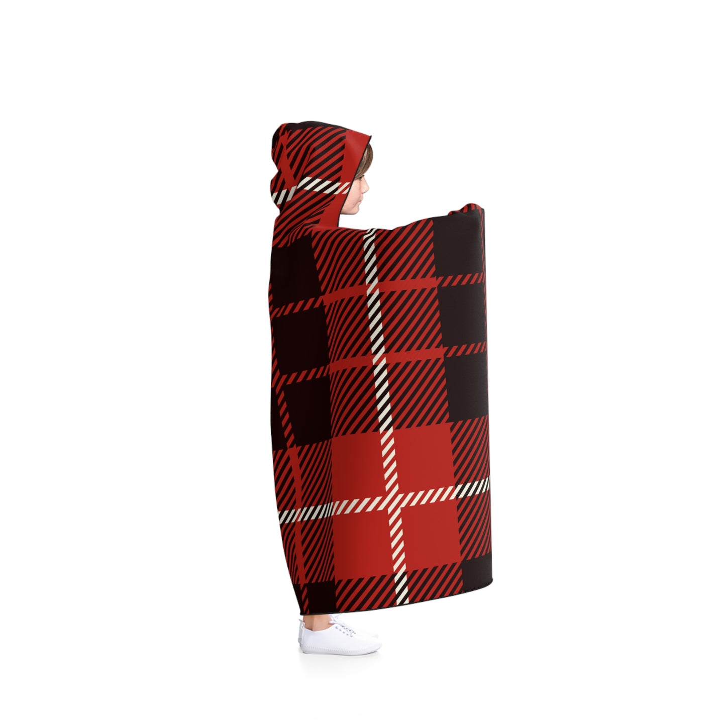 Hooded Blanket - Red Tartan