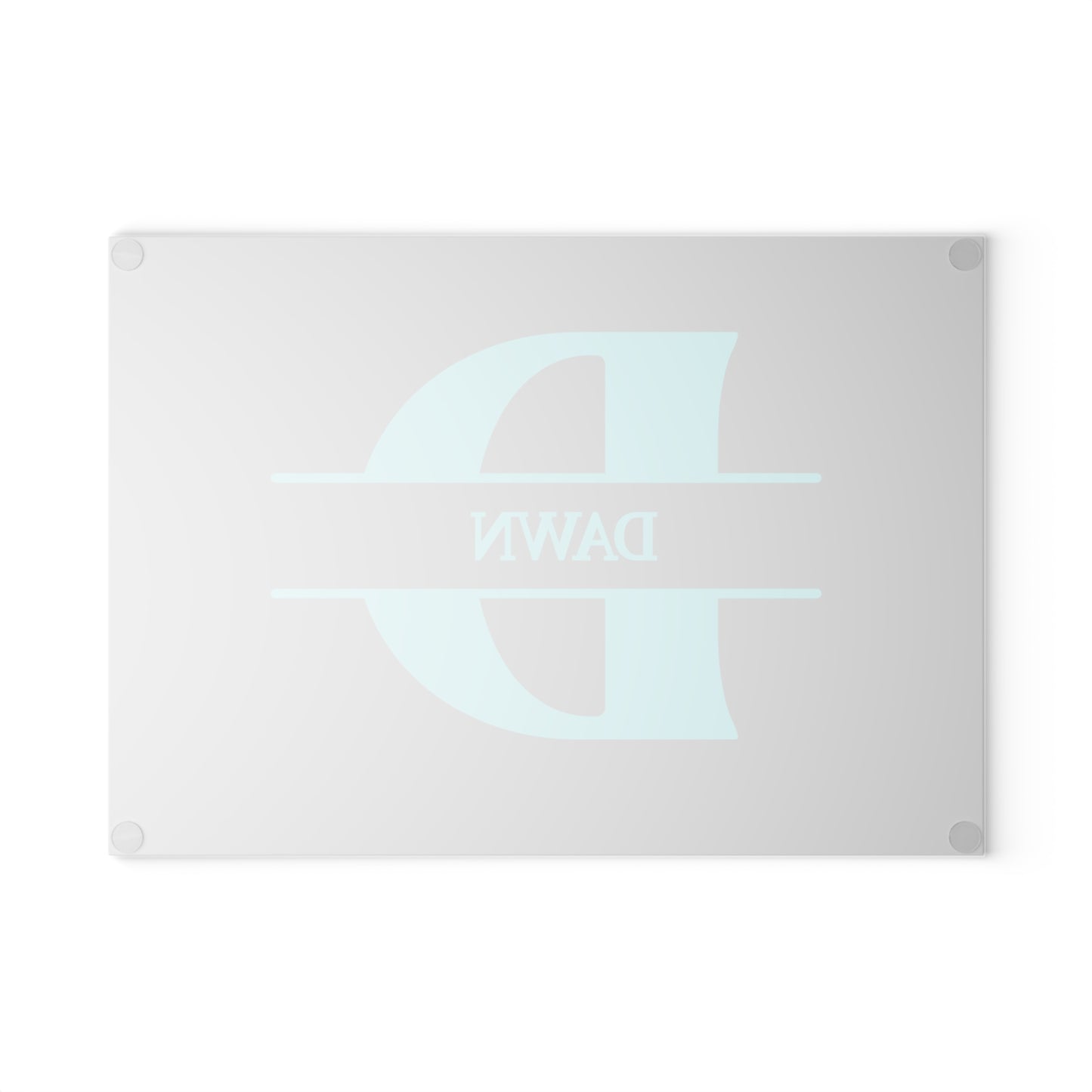 Dawn - Personalized Monogram Glass Cutting Board – Aqua 'D'