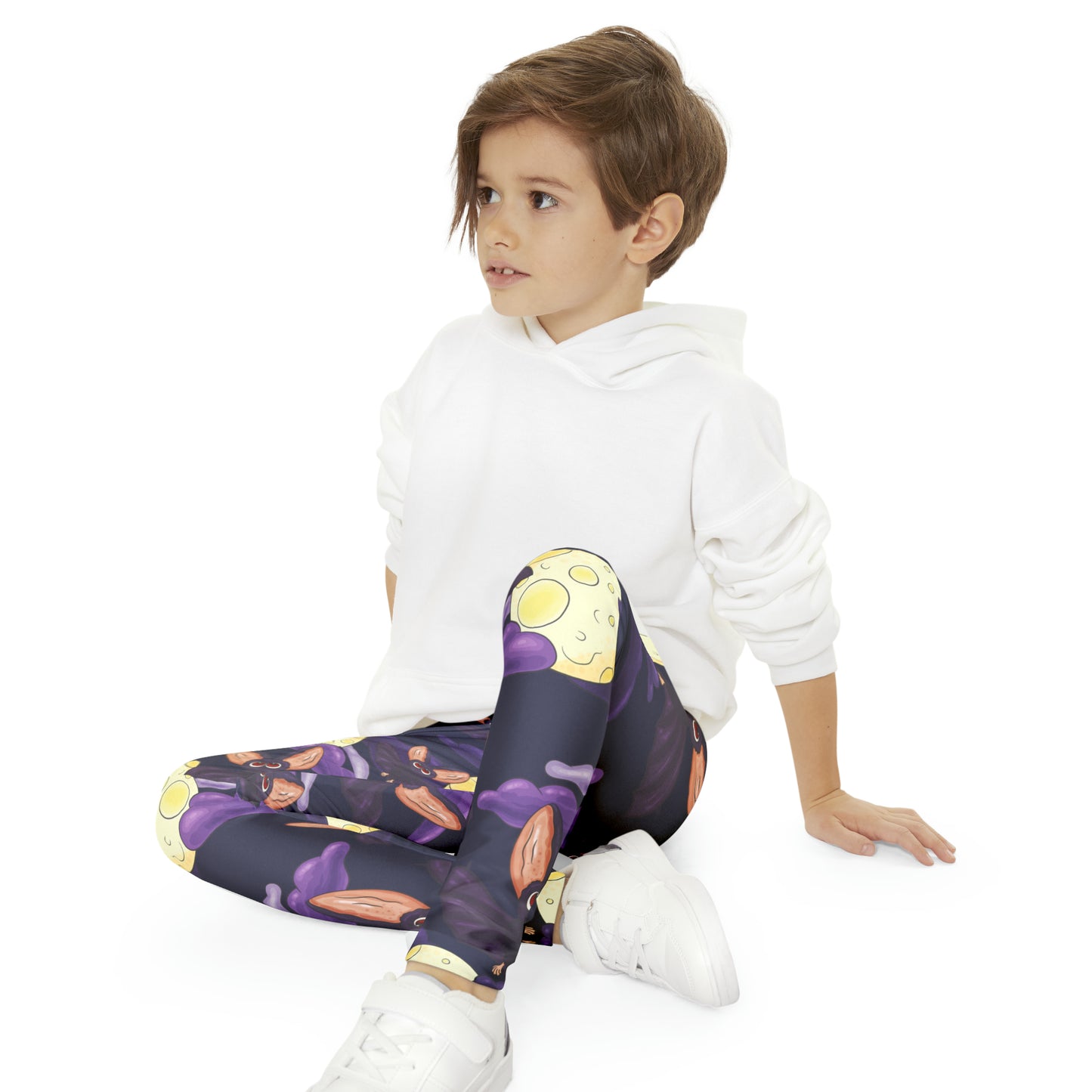 Girl's Bat Moon Full Length Leggings