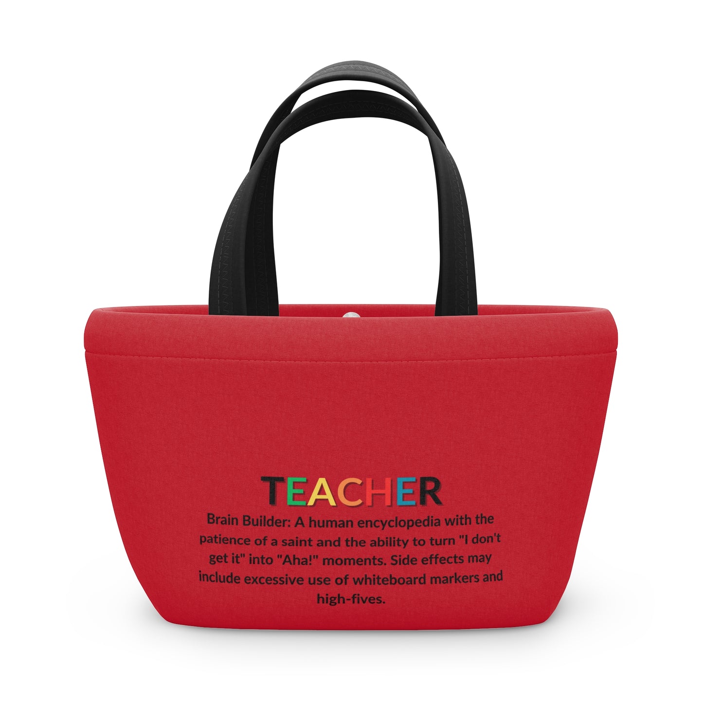 Teacher Lunch Tote Bag - Brain Builder - Red