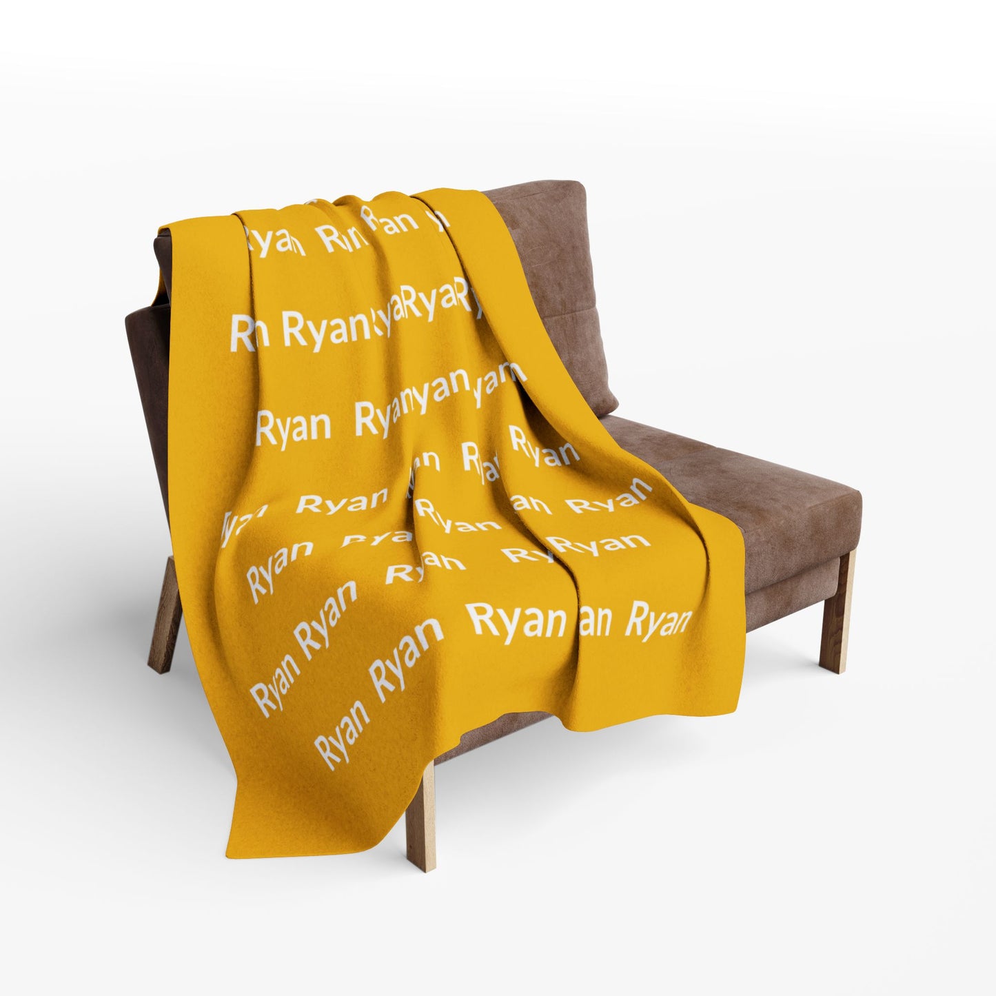 Custom Name Cozy Fleece Blanket For Kids - Yellow