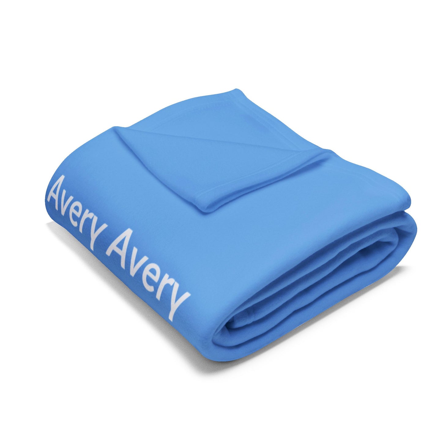 Custom Name Cozy Fleece Blanket For Kids - Light Blue