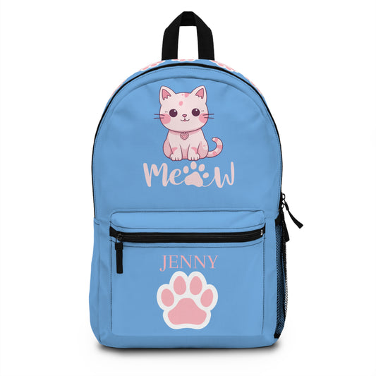 Custom Girls Kitty Backpack, Back-To-School, Name Backpack, Personalized Backpack