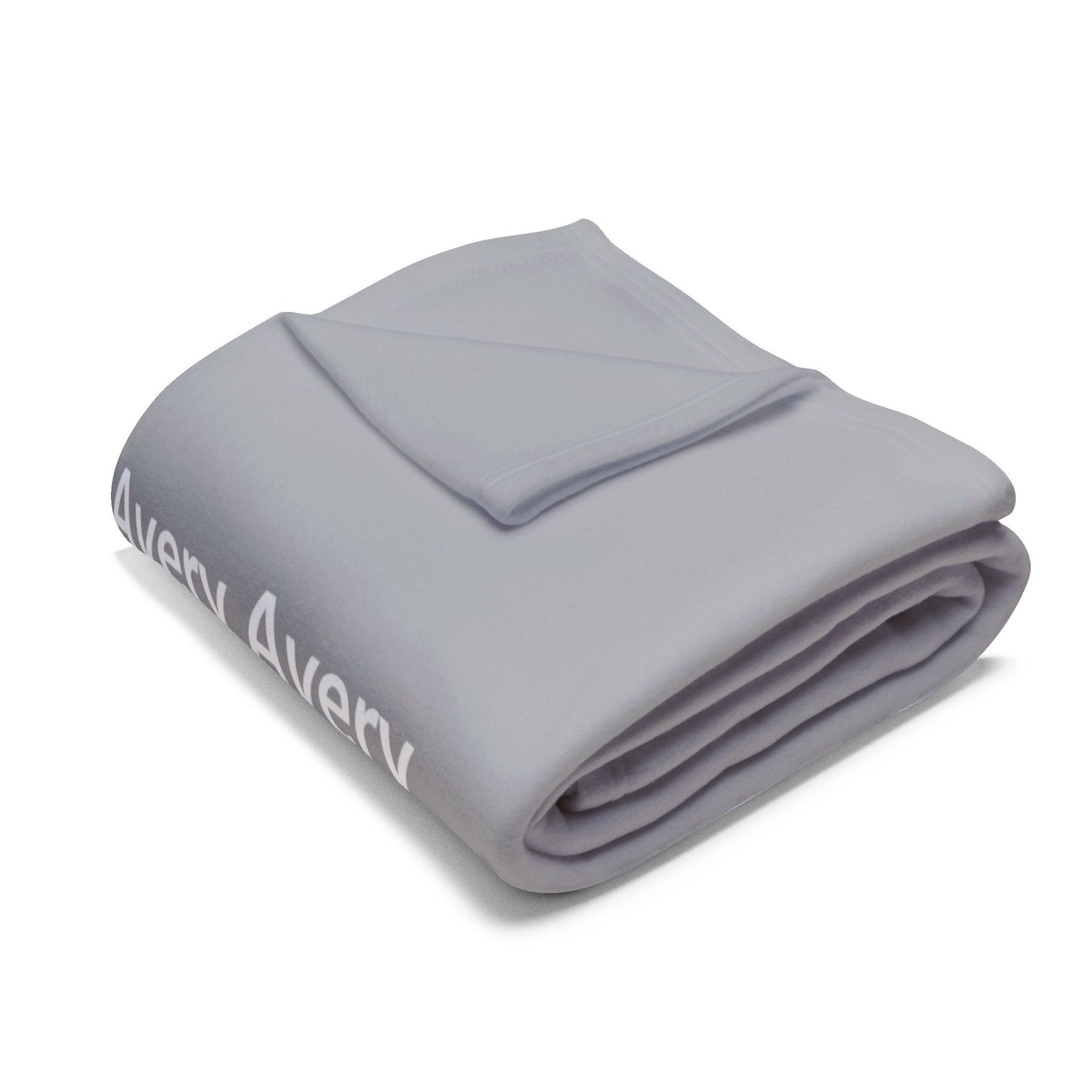 Custom Name Cozy Fleece Blanket For Kids - Light Grey