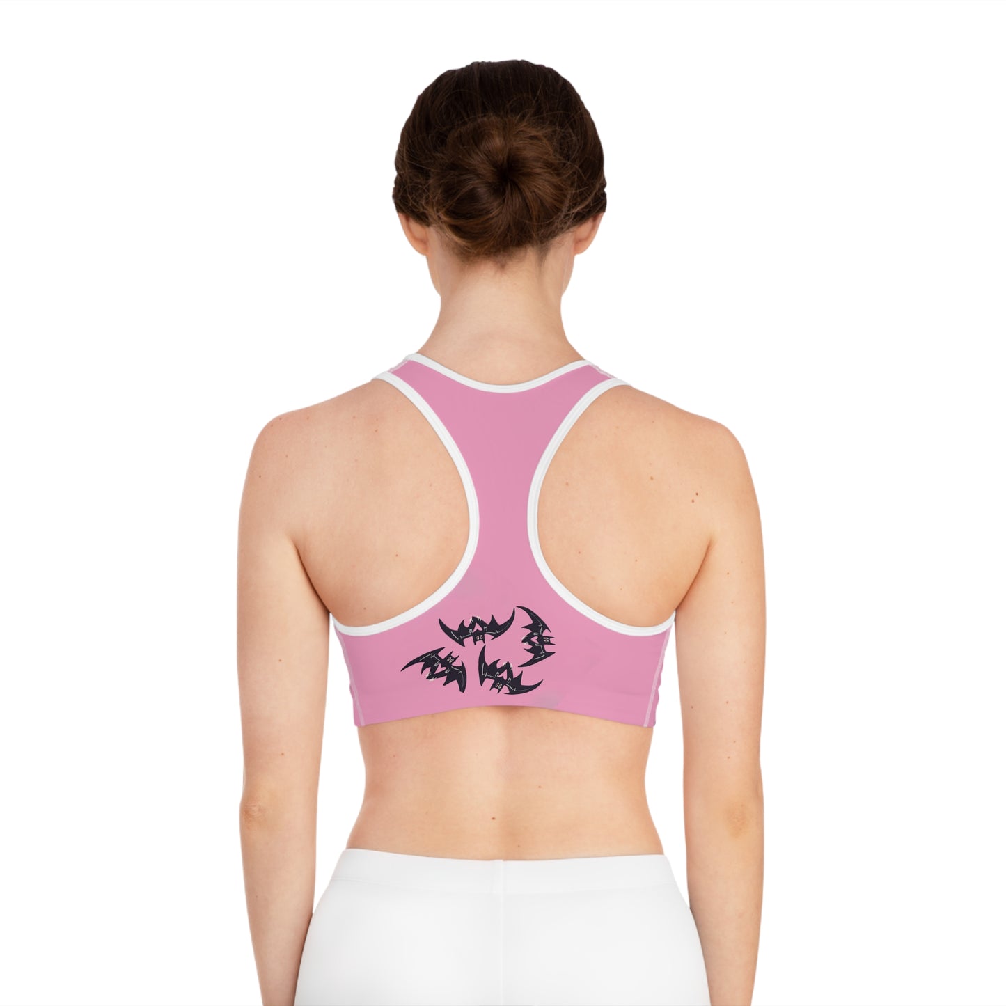 Pink Bats Sports Bra