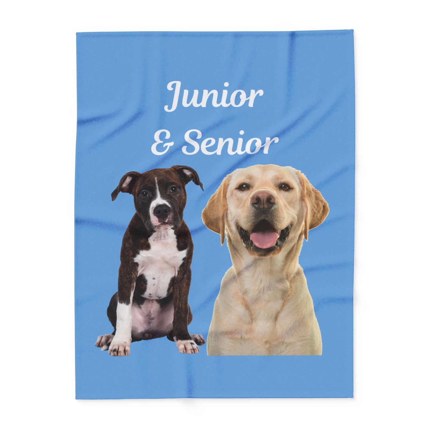 Custom Dog Photo Fleece Blanket - Blue