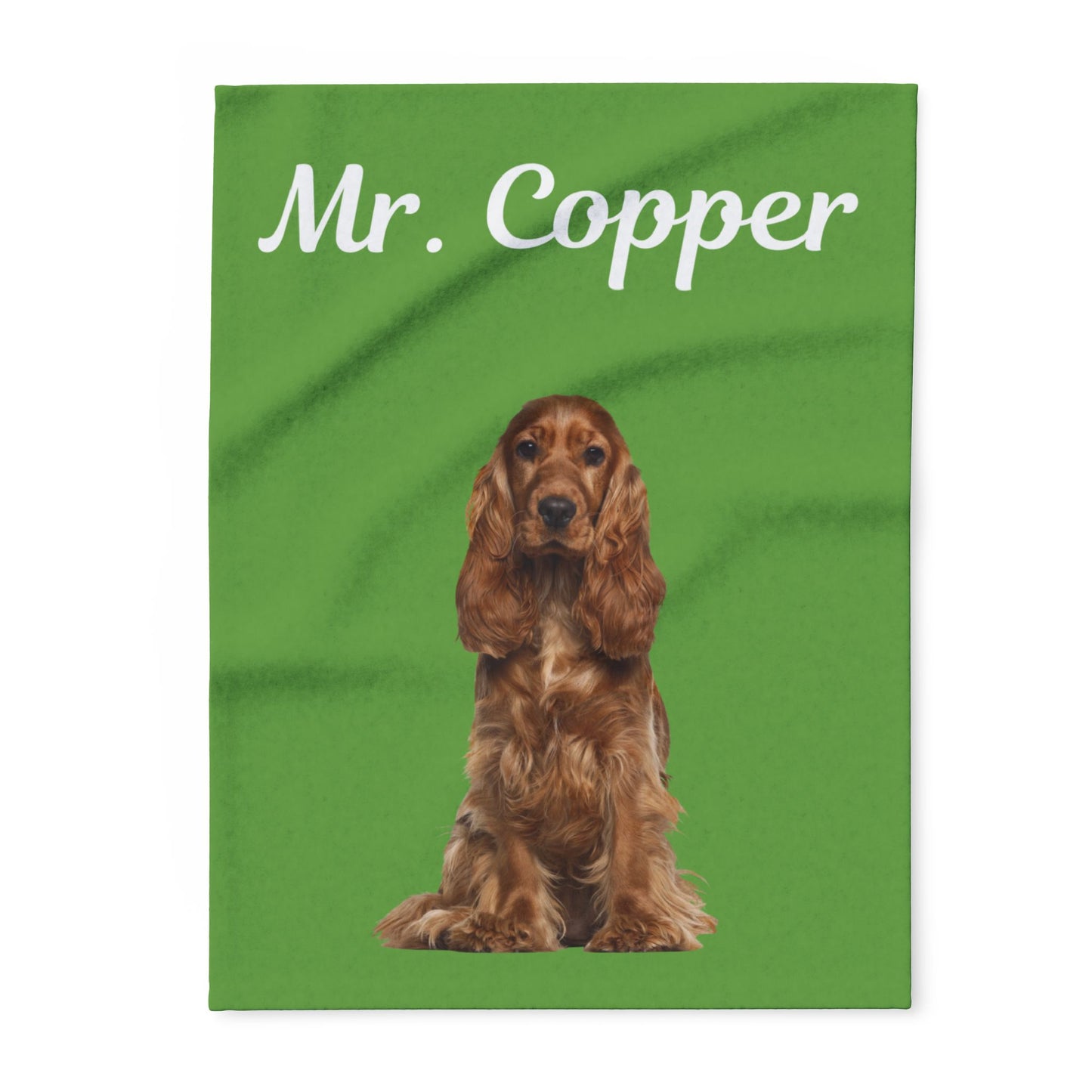 Custom Dog Photo Fleece Blanket - Green