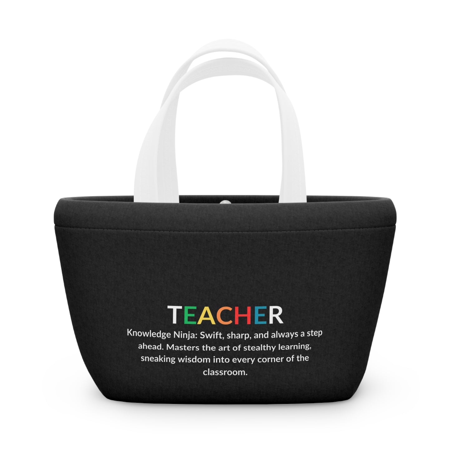 Teacher Lunch Tote Bag - Knowledge Ninja - Black