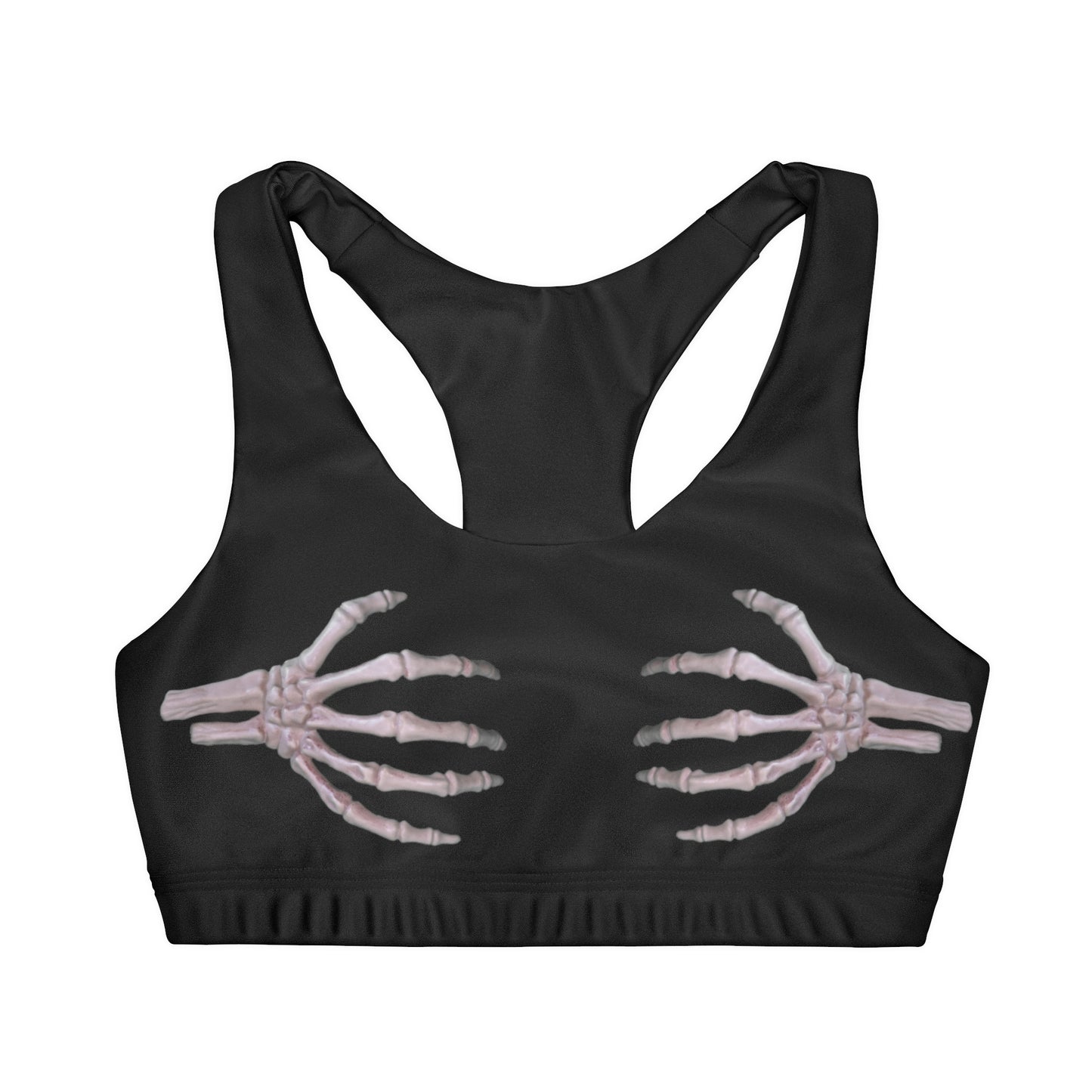 Girls' Skeleton Hands Double Lined Seamless Sports Bra