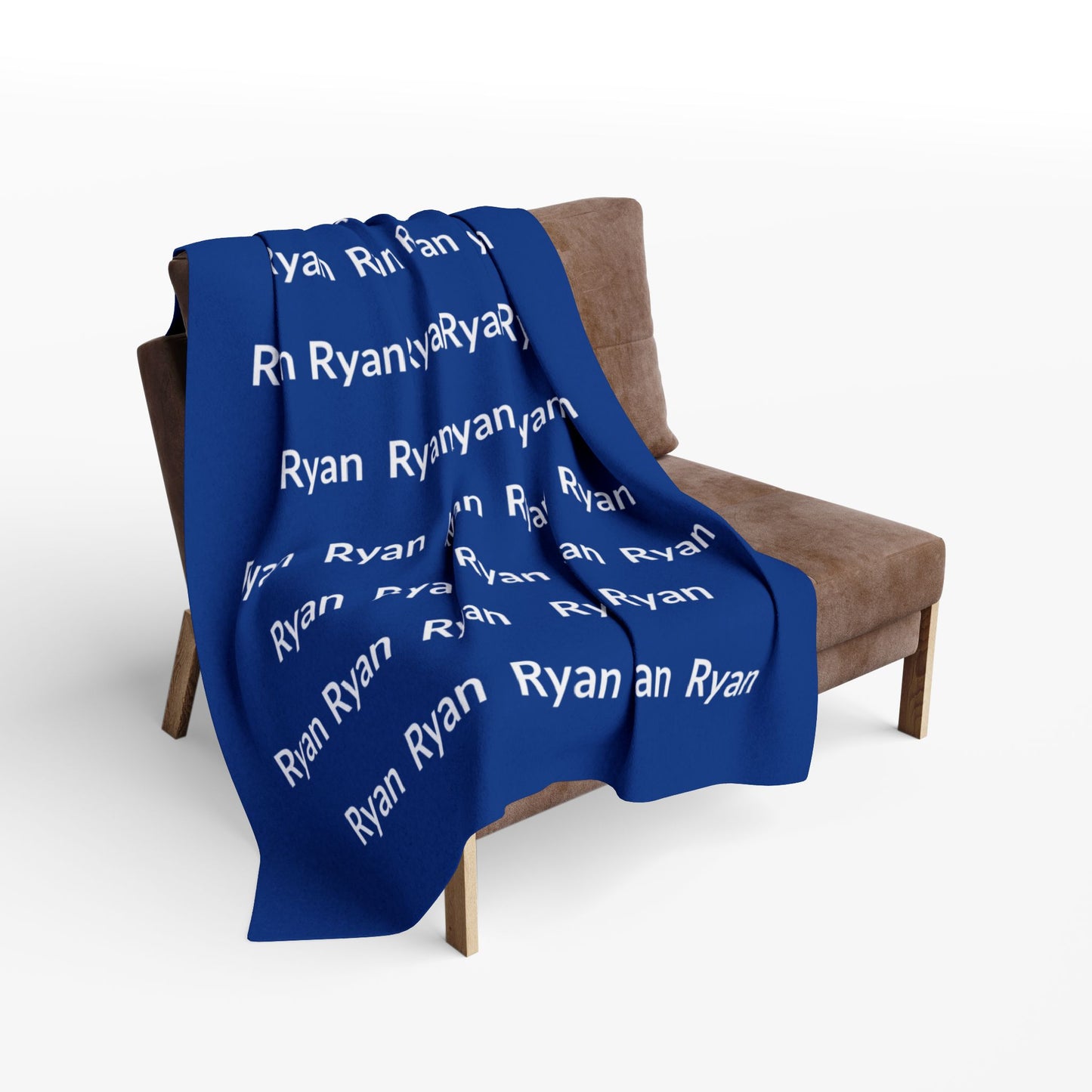 Custom Name Cozy Fleece Blanket For Kids - Dark Blue