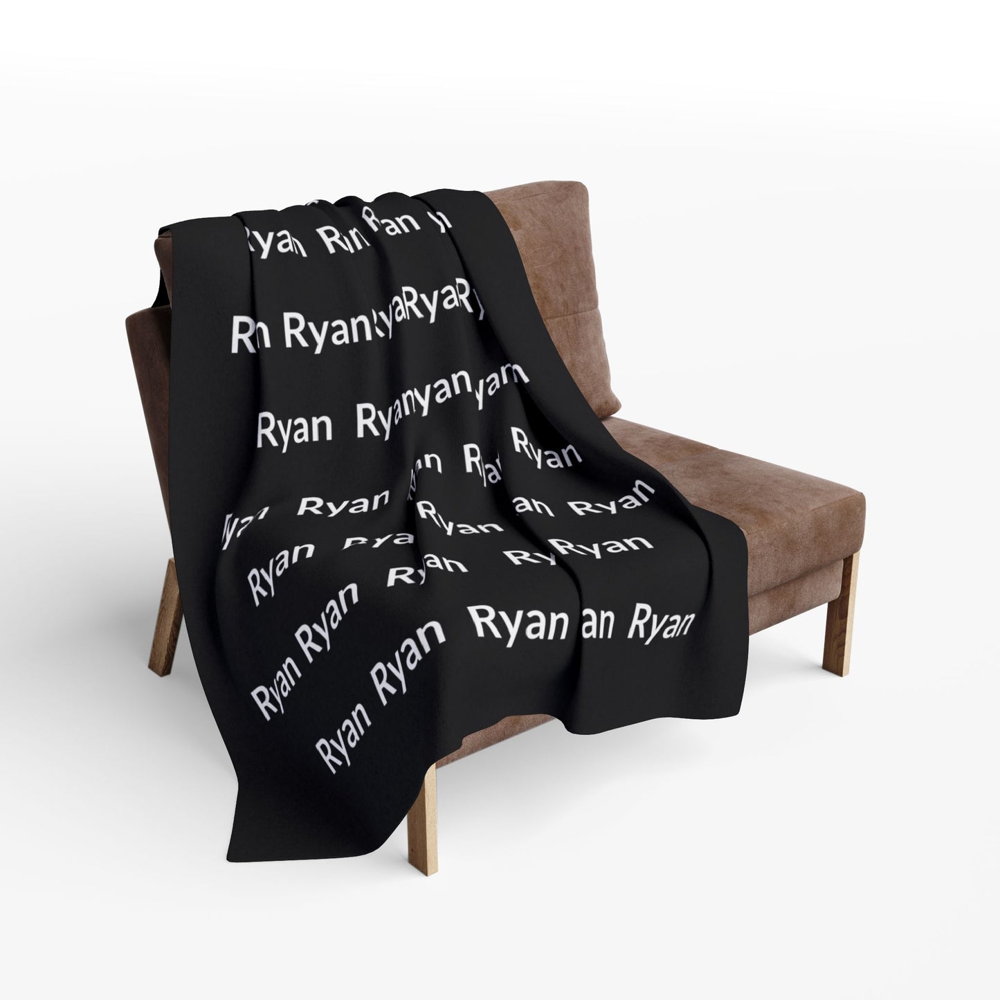 Custom Name Cozy Fleece Blanket For Kids - Black