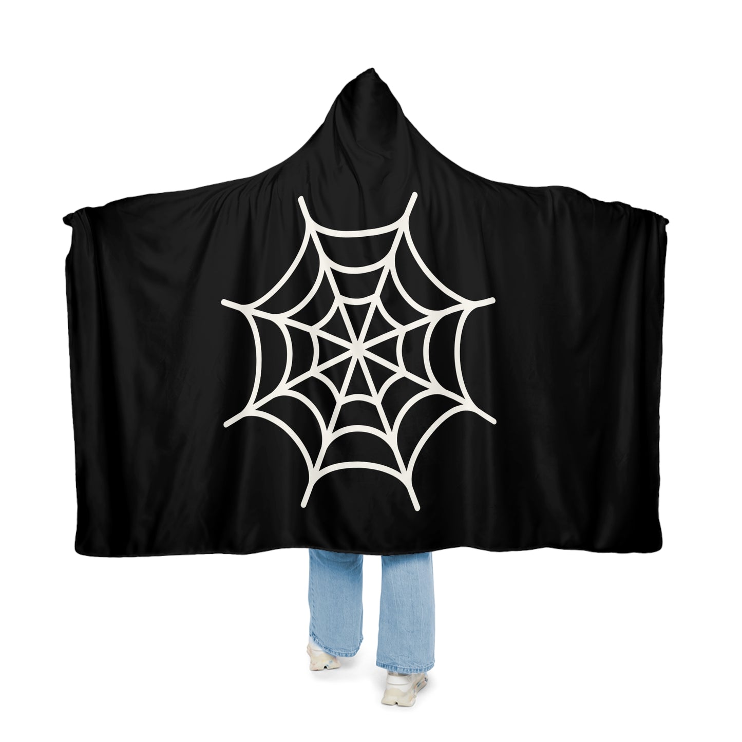Spider Web, Cozy Halloween Blanket, Soft Hooded Wrap for Fall, Comfy Oversized Throw for Cozy Nights, Spooky Season Gift, Home Decor