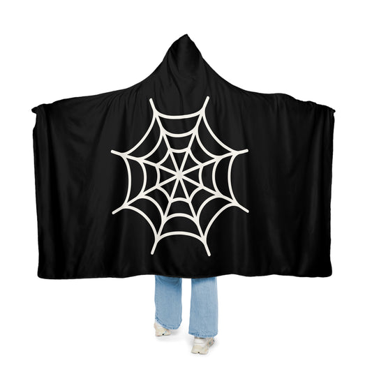 Spider Web, Cozy Halloween Blanket, Soft Hooded Wrap for Fall, Comfy Oversized Throw for Cozy Nights, Spooky Season Gift, Home Decor