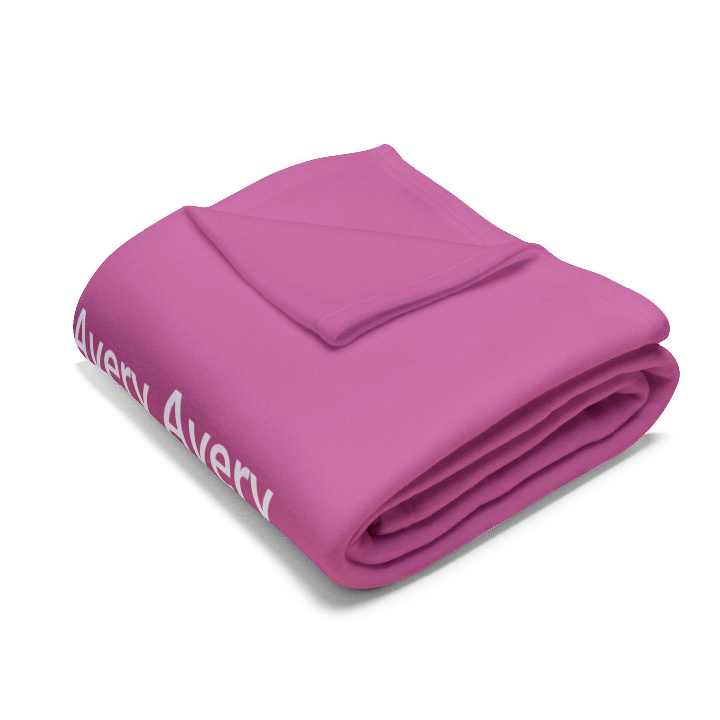 Custom Name Cozy Fleece Blanket For Kids - Pink