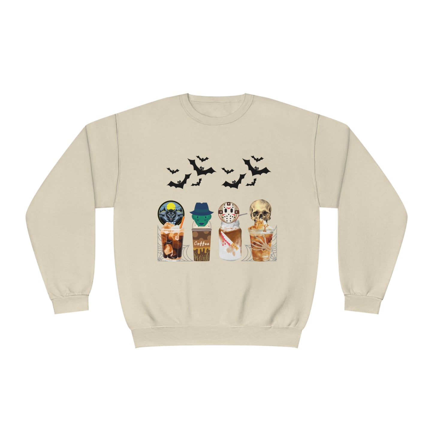 Coffee Cup Halloween Sweatshirt Coffee Lover Sweatshirt Skull Coffee Sweatshirt Halloween Sweatshirt