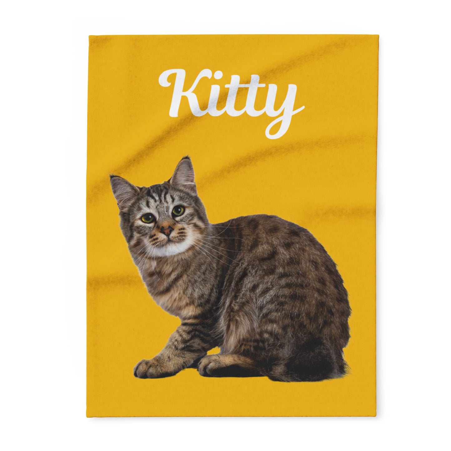 Custom Cat Photo Fleece Blanket - Brown