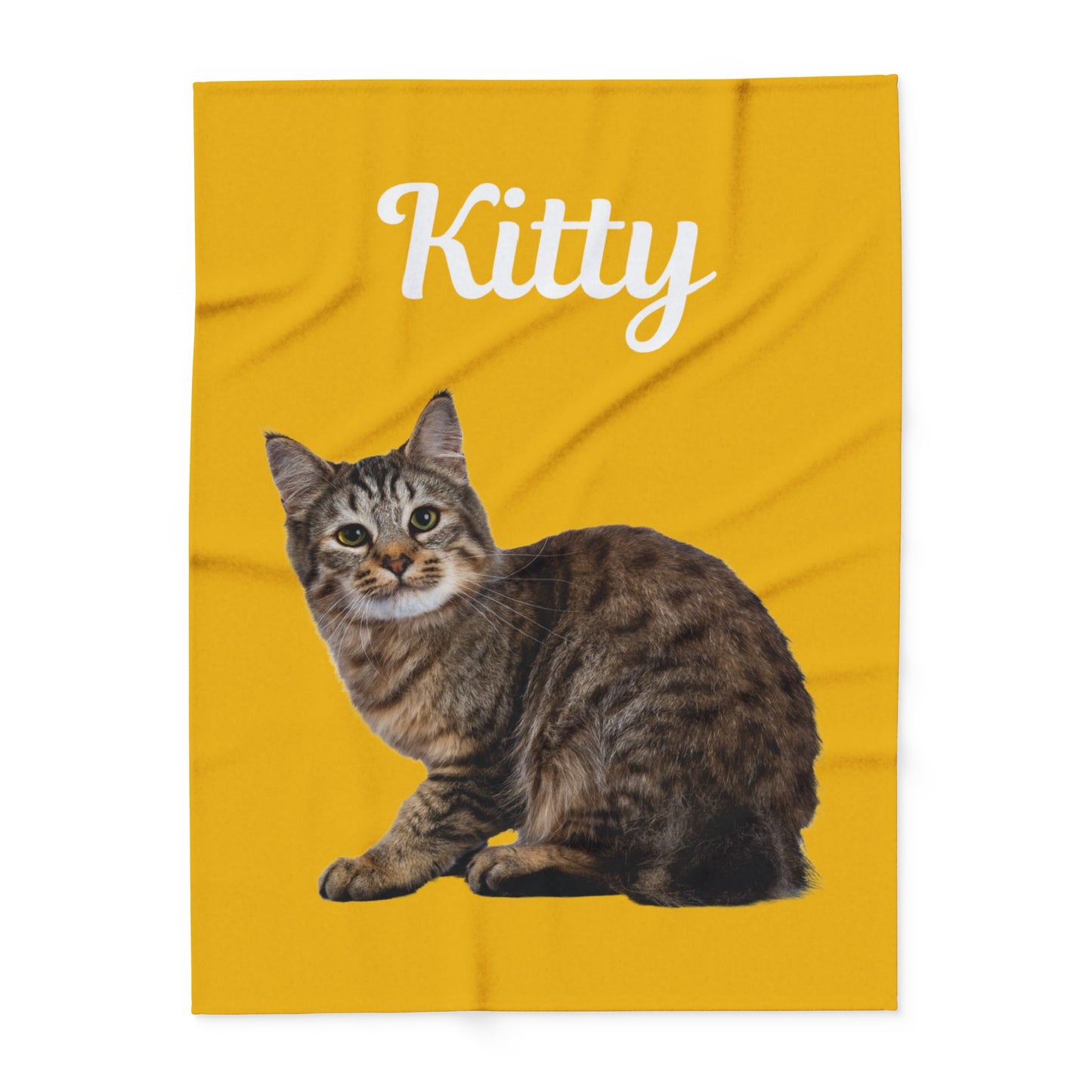 Custom Cat Photo Fleece Blanket - Brown