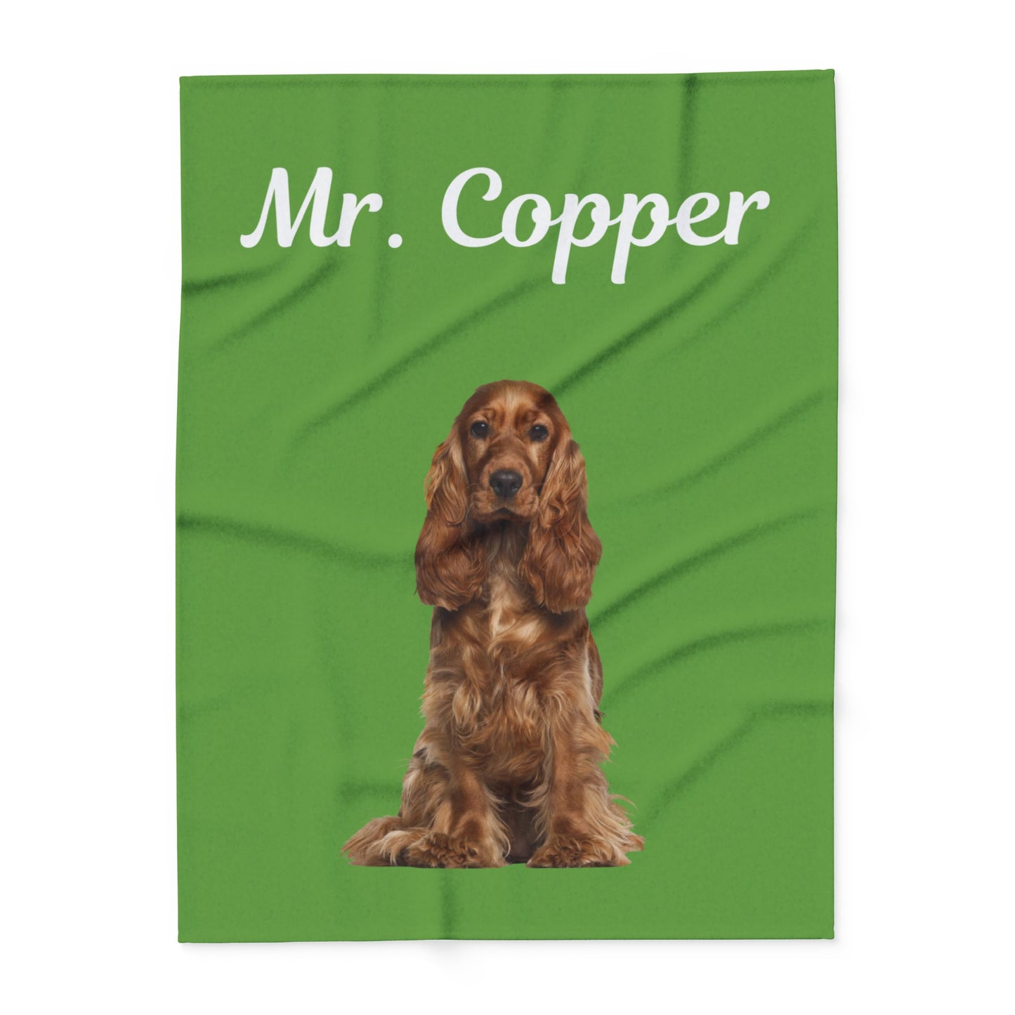 Custom Dog Photo Fleece Blanket - Green