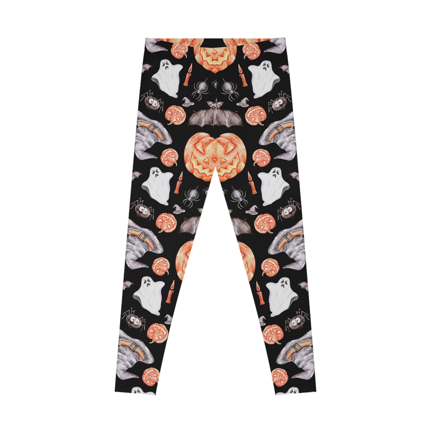 Pumkin and Ghost Print Stretchy Leggings