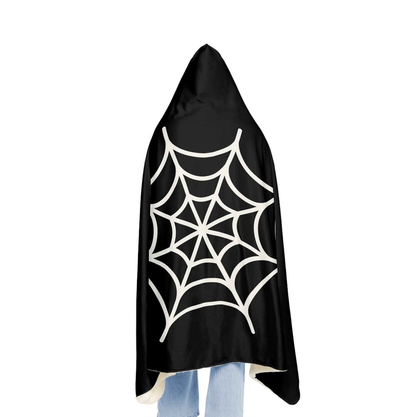 Spider Web, Cozy Halloween Blanket, Soft Hooded Wrap for Fall, Comfy Oversized Throw for Cozy Nights, Spooky Season Gift, Home Decor