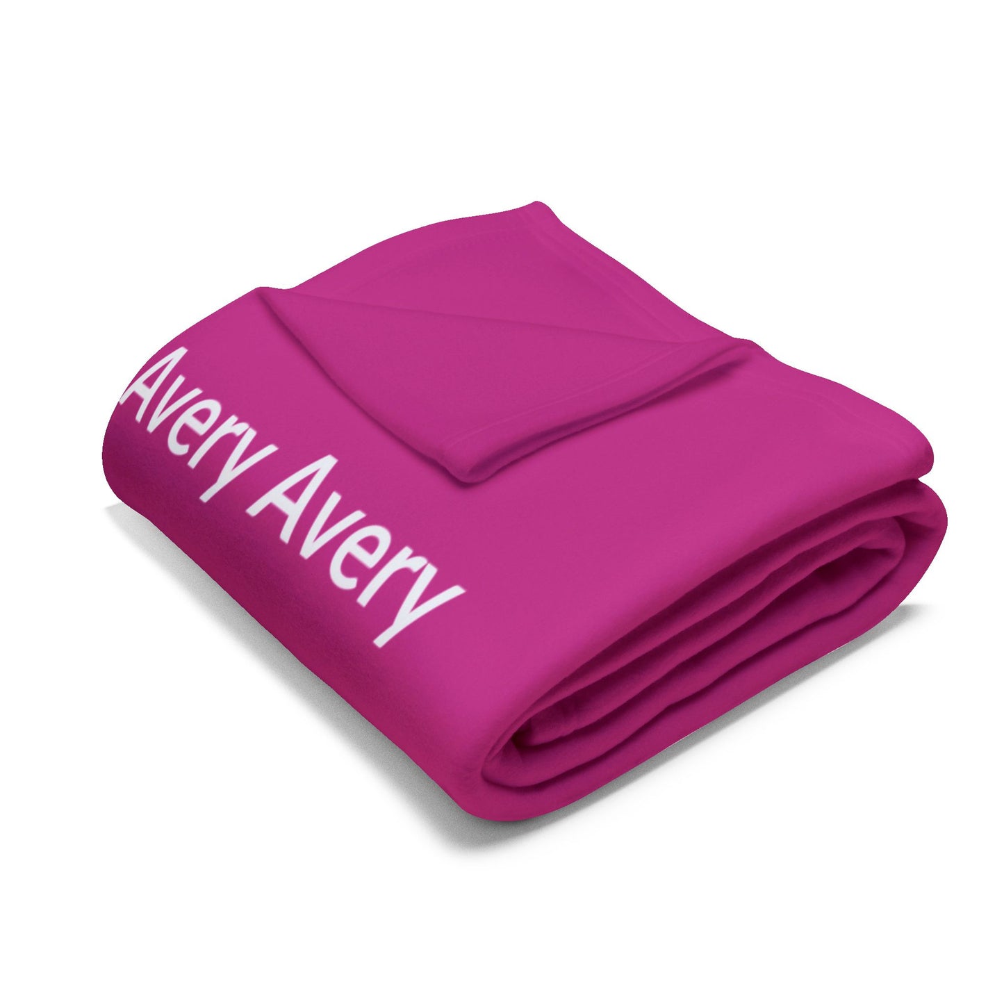 Custom Name Cozy Fleece Blanket For Kids - Hot Pink