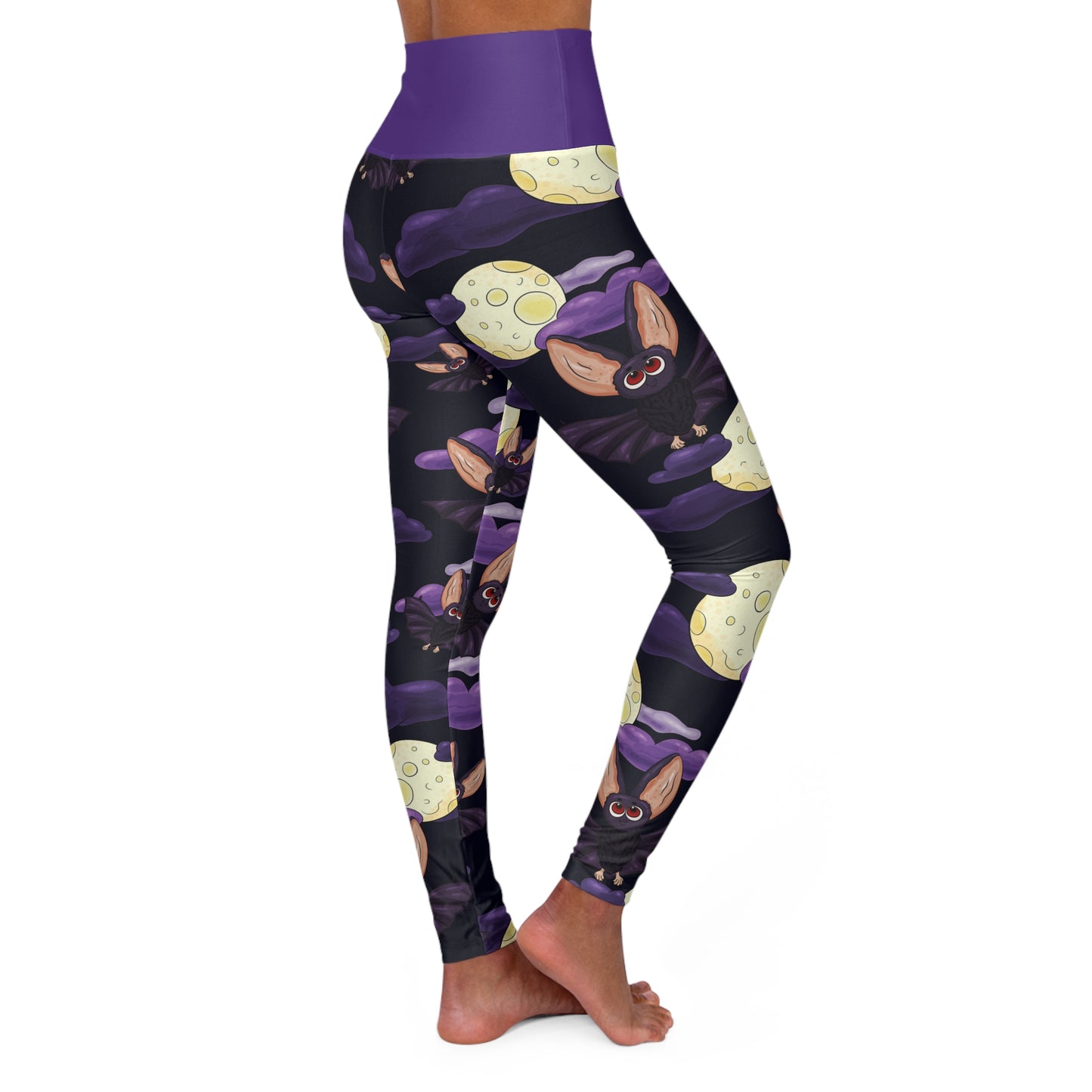 Bat Moon High Waisted Yoga Leggings