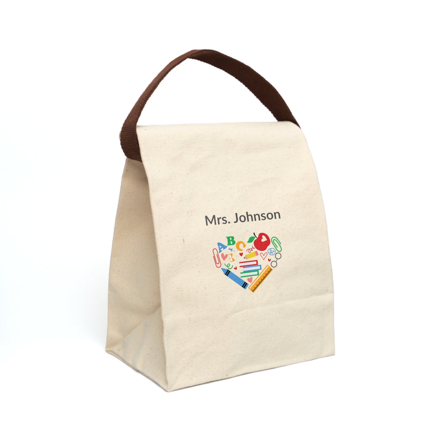 Teacher's Canvas Lunch Bag With Strap