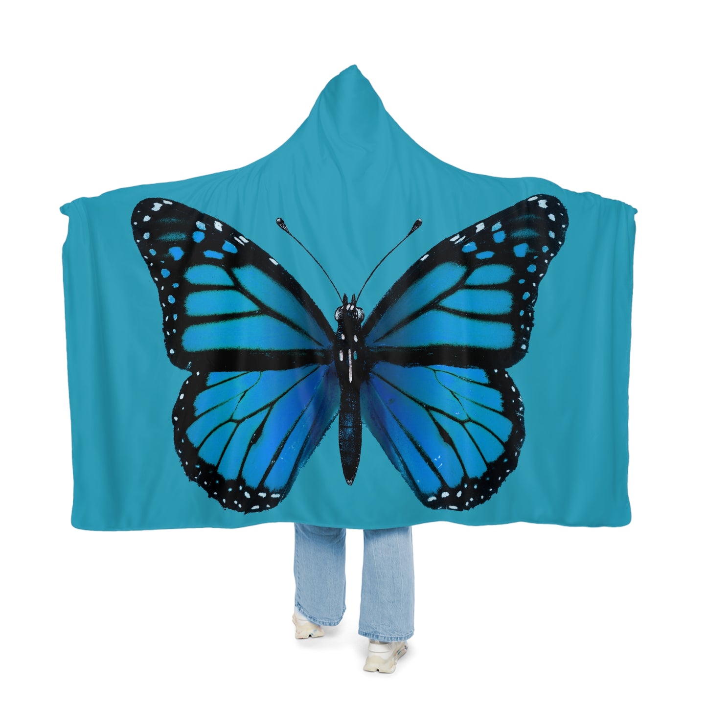 Blue Butterfly Hooded Robe, Halloween Costume, Women's, Teens Butterfly Costume, Not Scary, Not Horror Costume