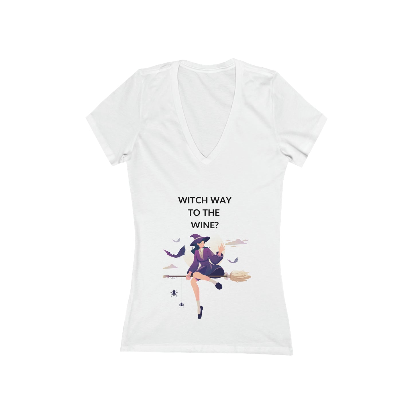 Witch Way Women's Short Sleeve Deep V-Neck Tee