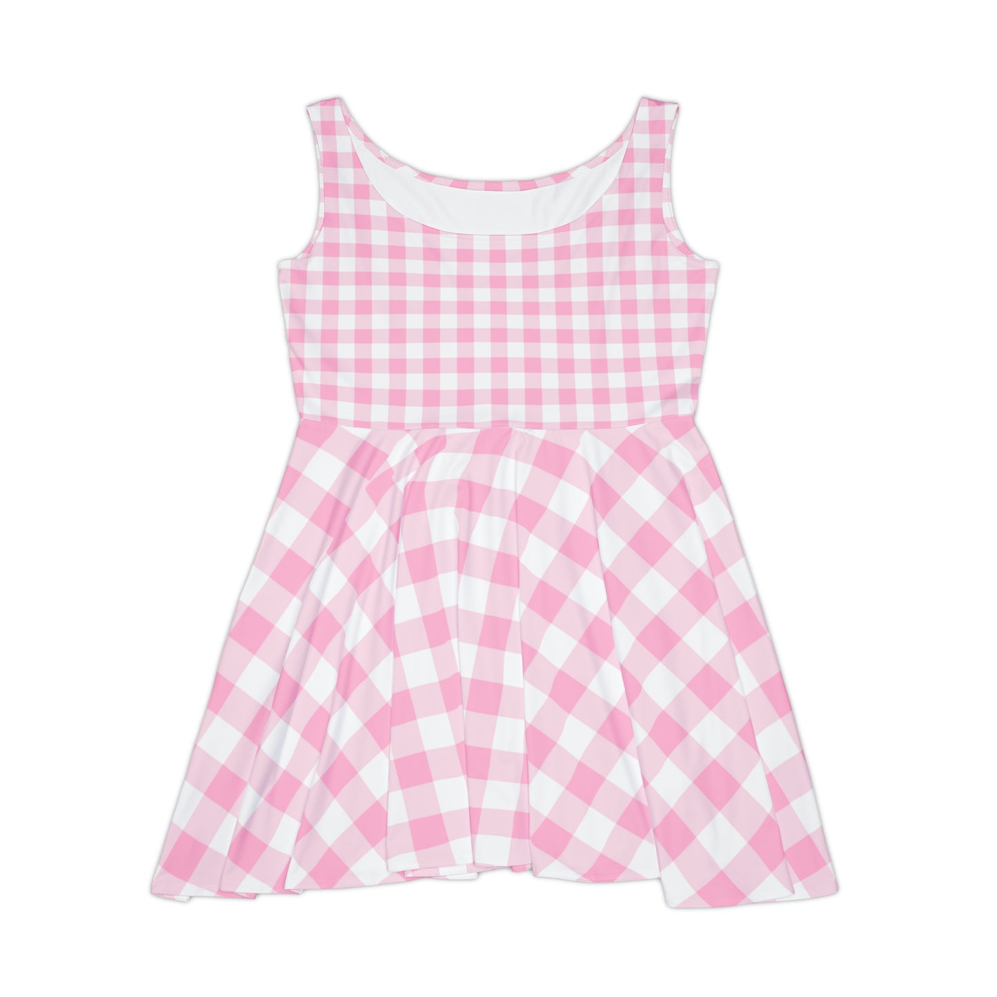 Barbie-Themed Pink Plaid Skater Dress