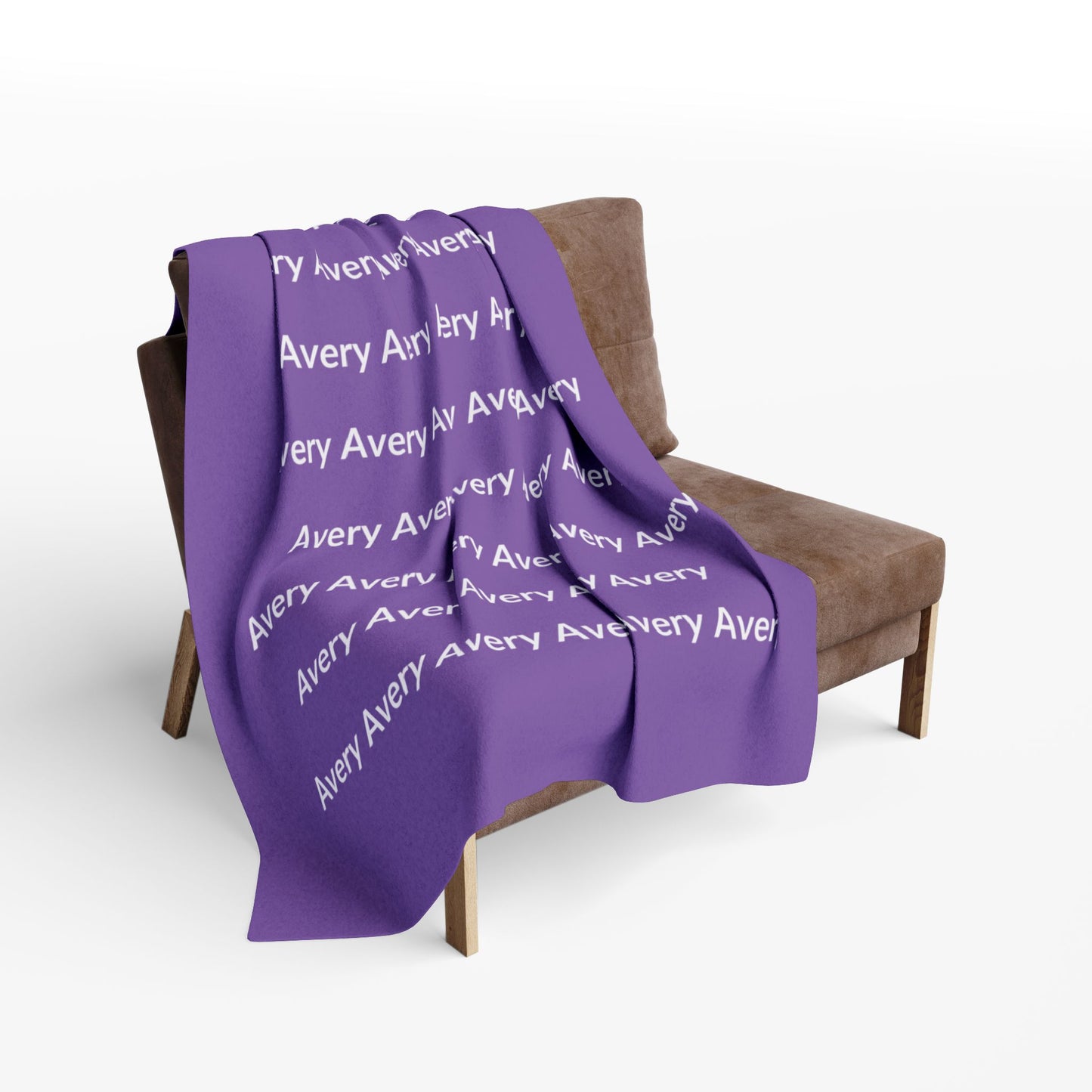 Custom Name Cozy Fleece Blanket For Kids - Purple