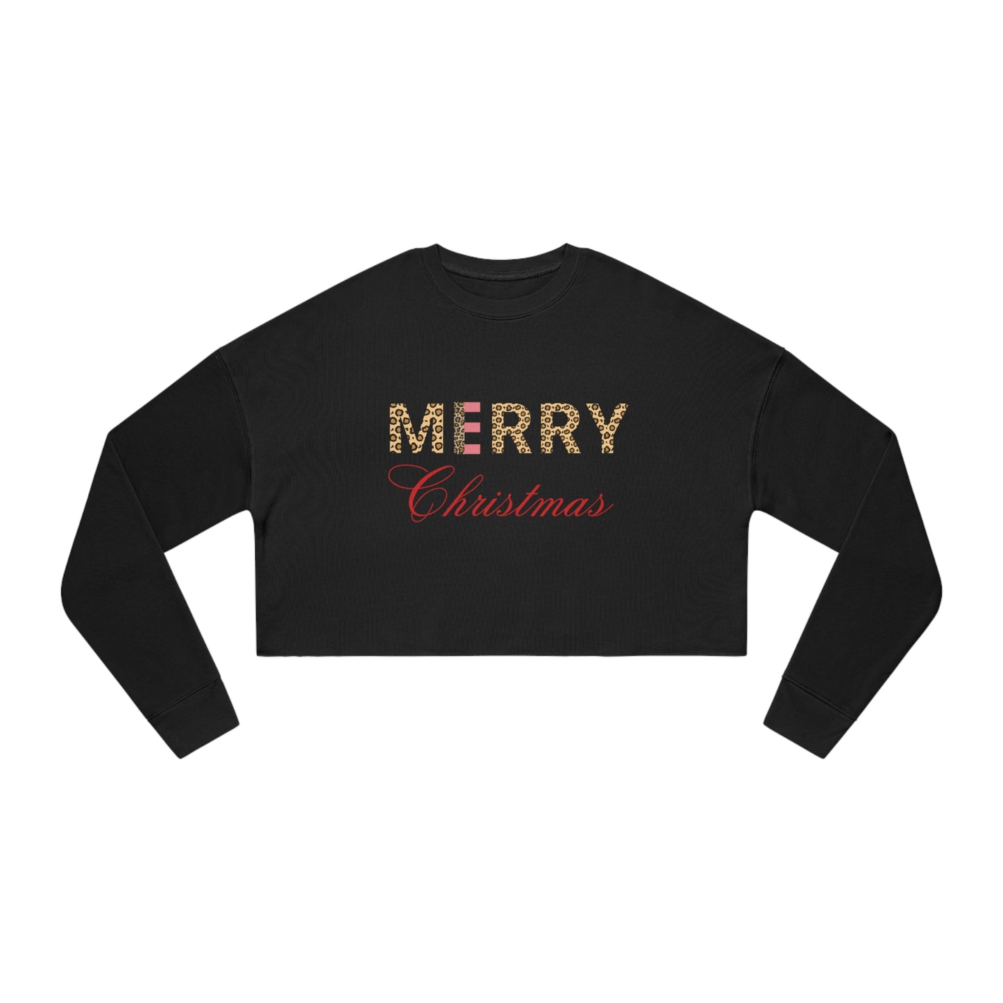 Leopard Marry Christmas Cropped Sweatshirt