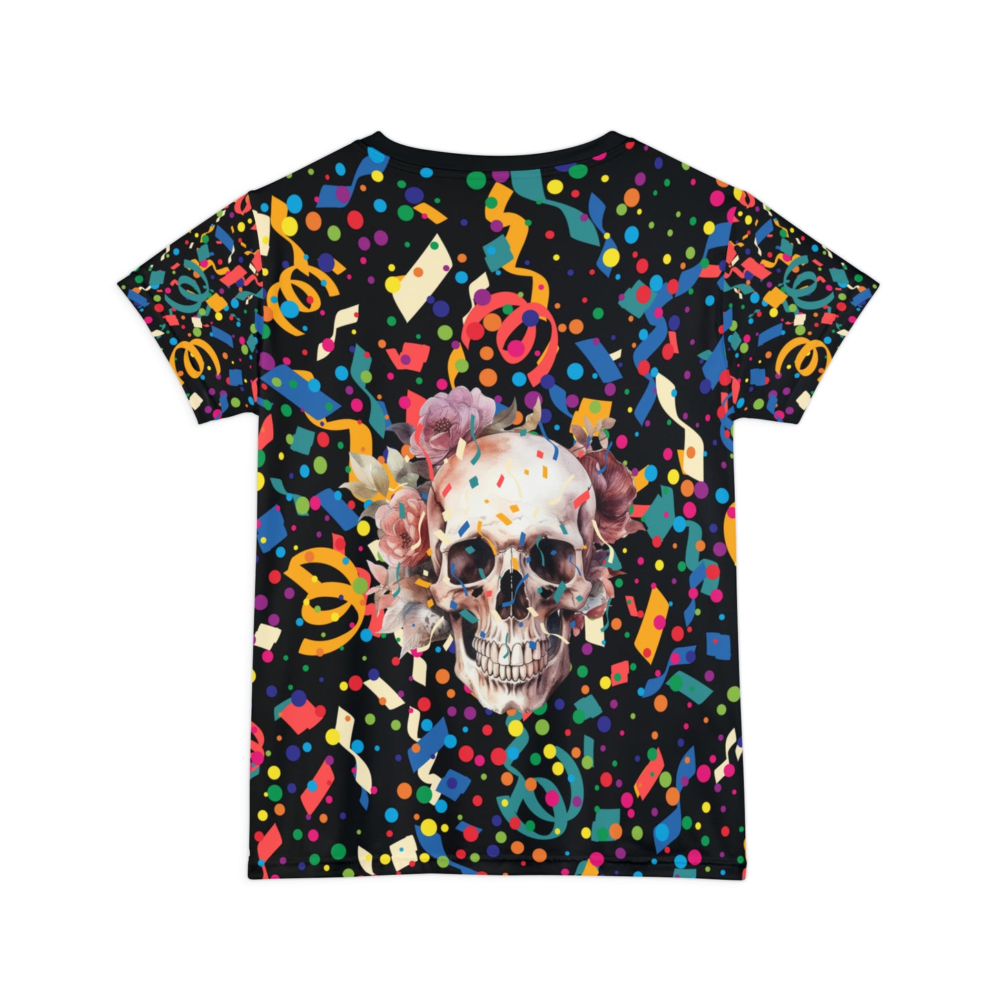 Romantic Skull Women's Short Sleeve Shirt (AOP)