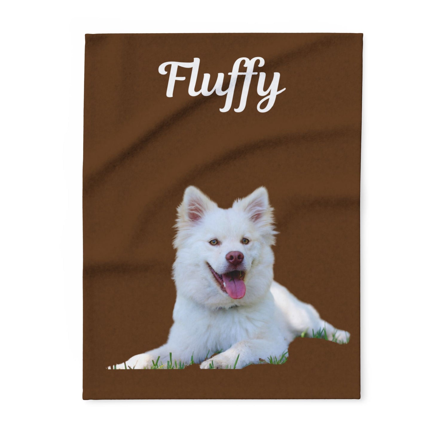 Custom Dog Photo Fleece Blanket - Brown