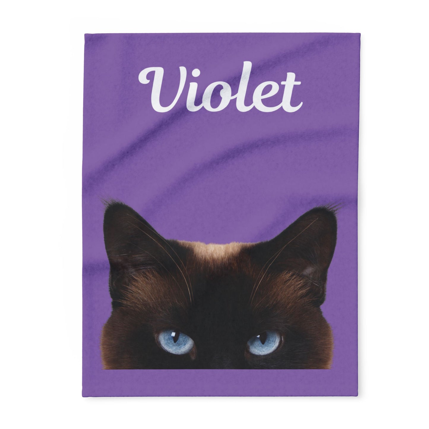 Custom Cat Photo Fleece Blanket - Violet