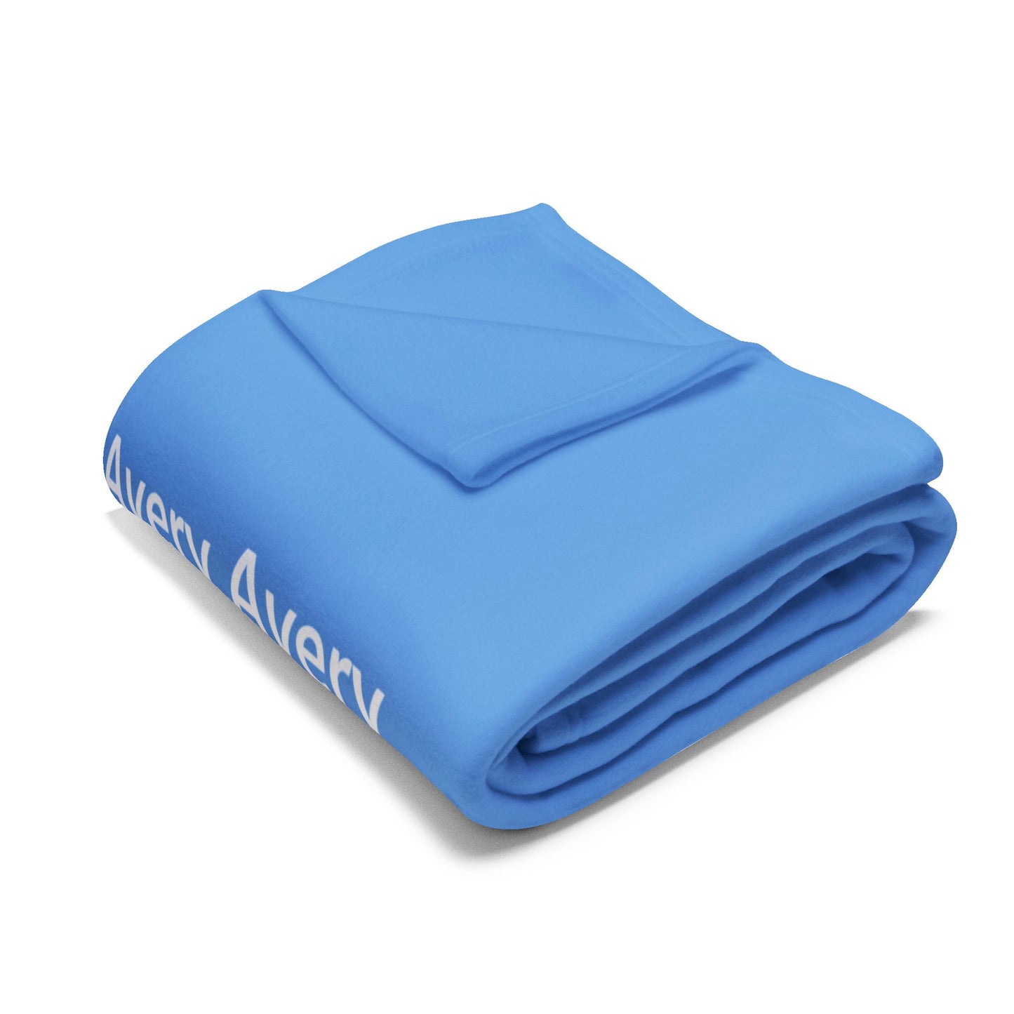 Custom Name Cozy Fleece Blanket For Kids - Light Blue