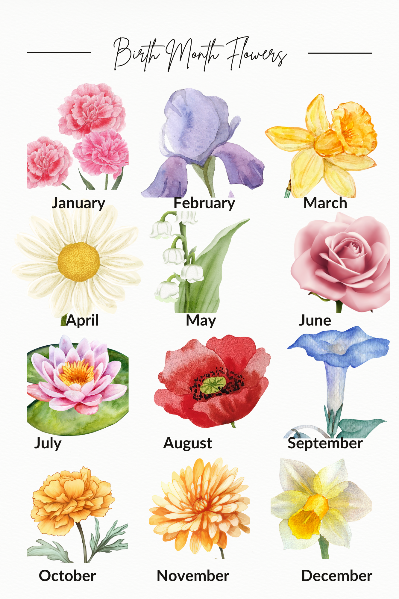 August - Personalized Birth Month Flower Classic Canvas Tote Bag