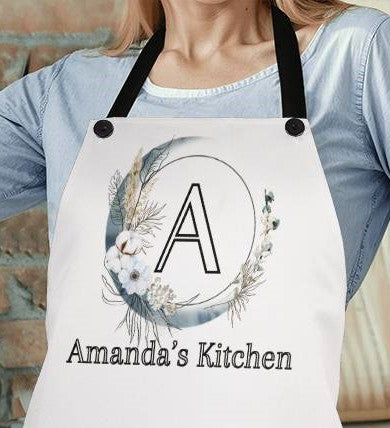 Personalized Boho Blue Moon Apron For Women, Baker Apron