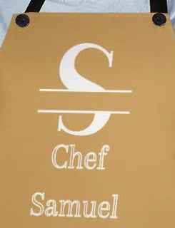 Chef Samuel - Personalized - Chef Split Initial Apron