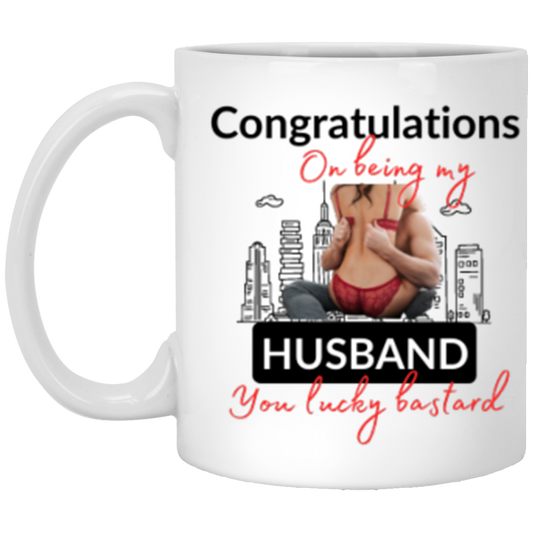 Lucky Bastard Husband White Mug XP8434 11 oz.