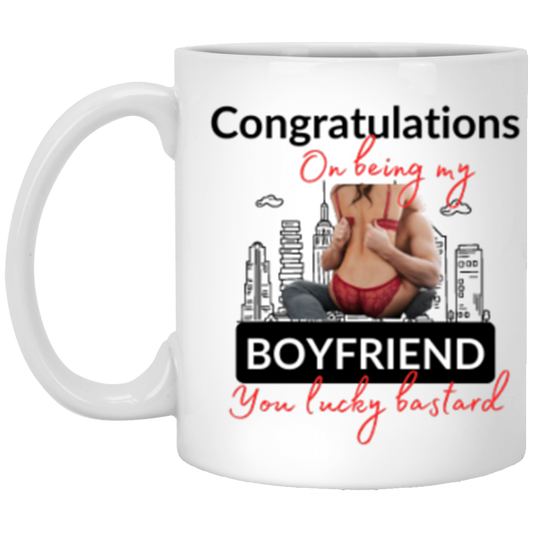 Lucky Bastard Boyfriend - White Mug XP8434 11 oz.