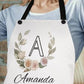 Personalized Floral Heart Apron for Women, Bakers Apron