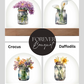 Peonys in a Jar Flowers In A Jar Forever Bouquet Domed Acrylic Plaque & Night Light