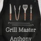 Personalized Grill Master Apron For Husband, Father, Grandfather, Soulmate or Your Man - Black