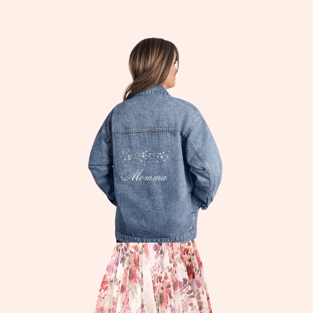 Momma Denim & Pearls Jacket - Personalized